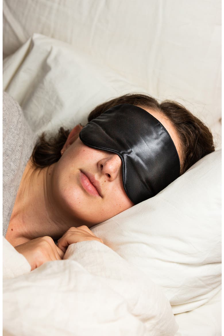Mulberry Silk Eye Mask, Alternate, color, BLACK