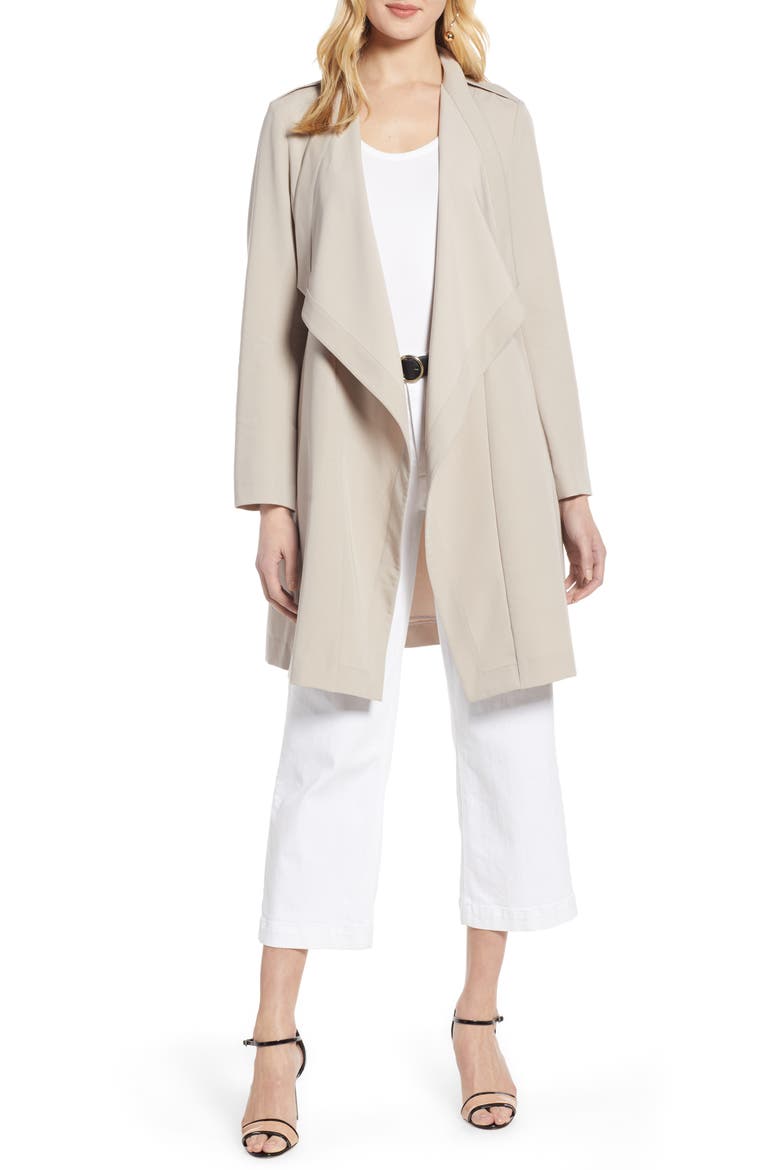 Drape Front Lightweight Jacket, Main, color, GREY CHATEAU