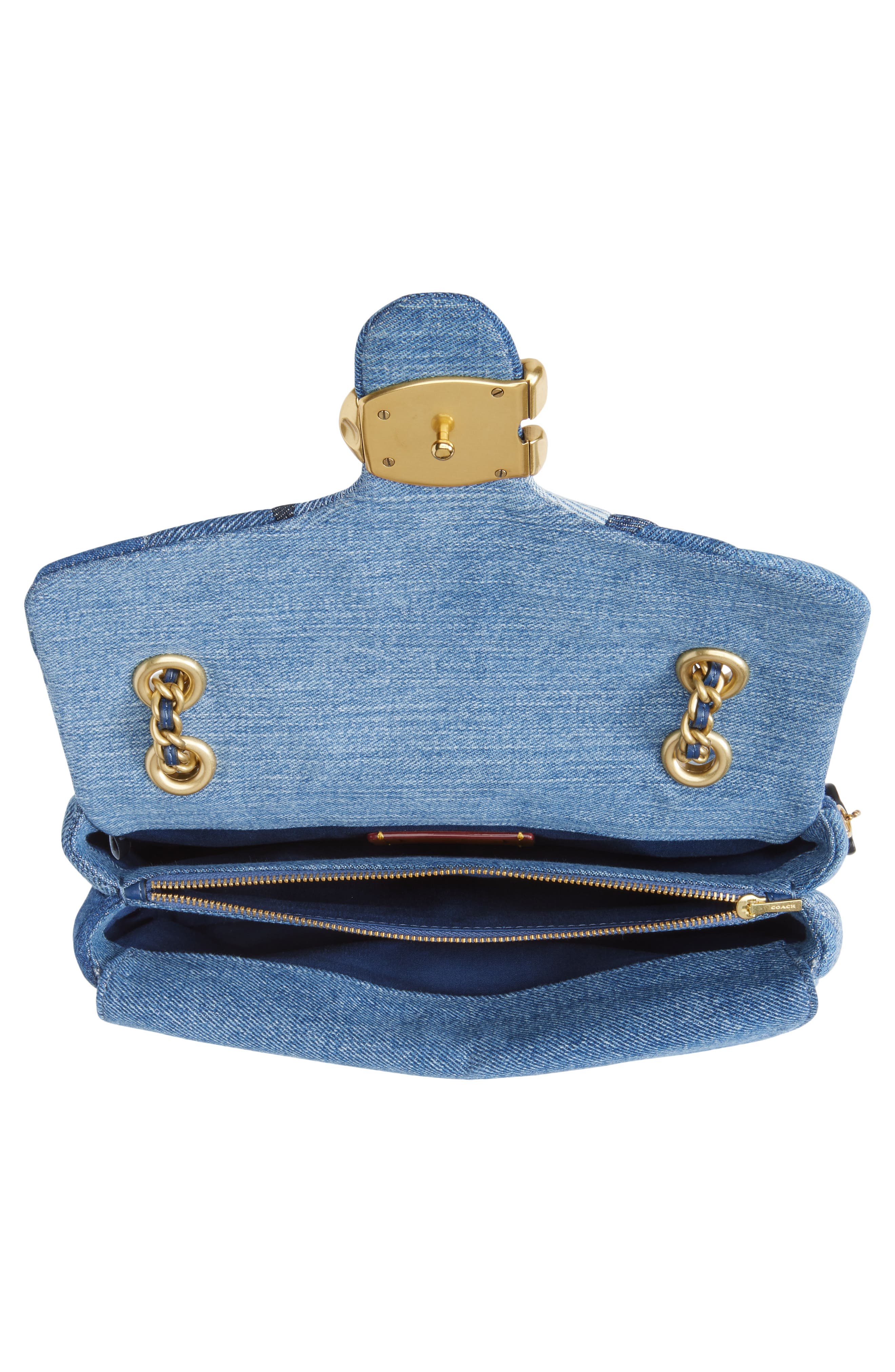 COACH Tabby Quilted Patchwork Denim Shoulder Bag, Alternate, color, 