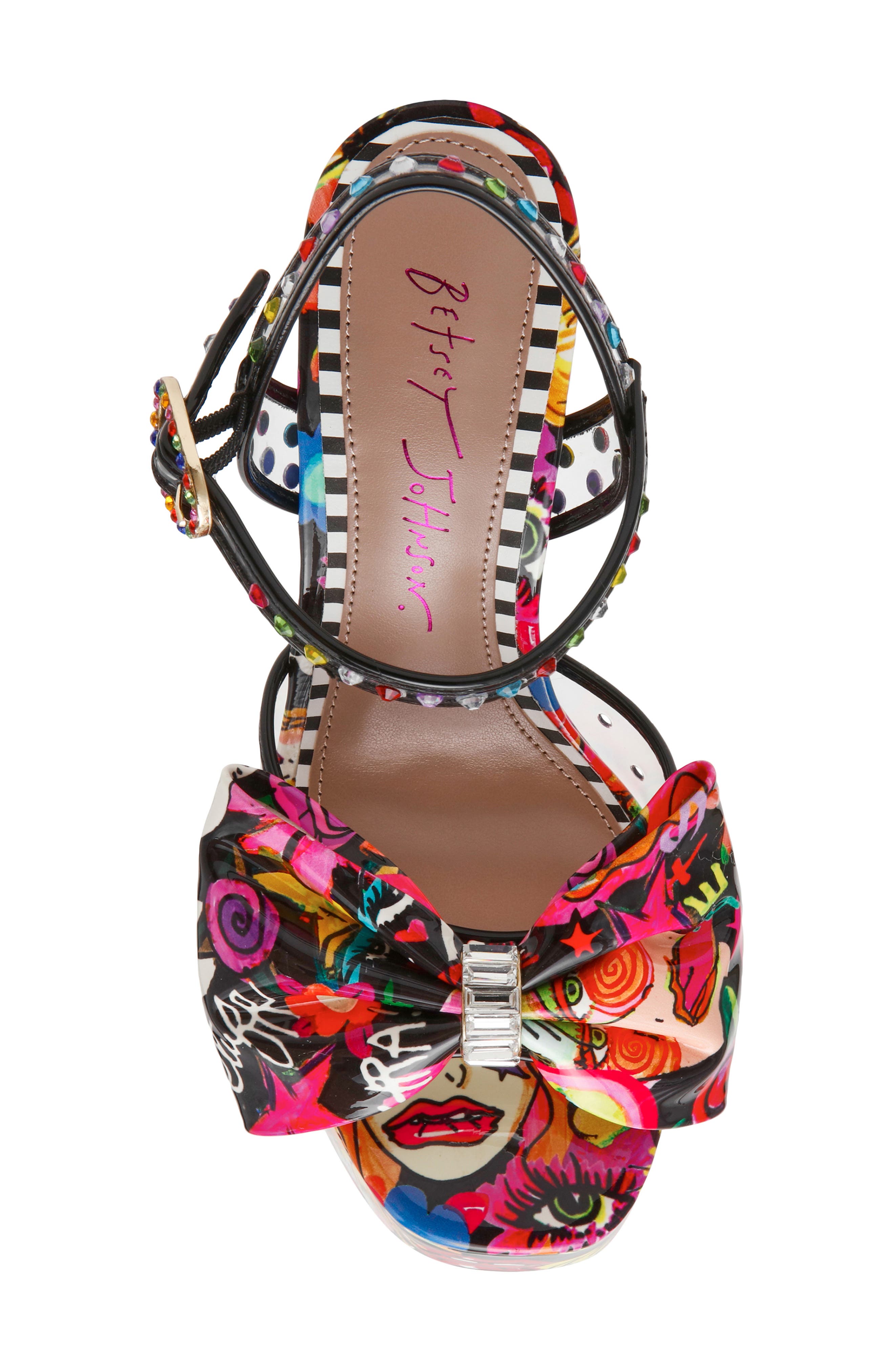 Betsey Johnson Shelley Platform Sandal, Alternate, color, Bright Multi