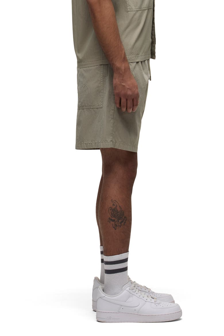 Drawstring Cotton Blend Shorts, Alternate, color, LAUREL