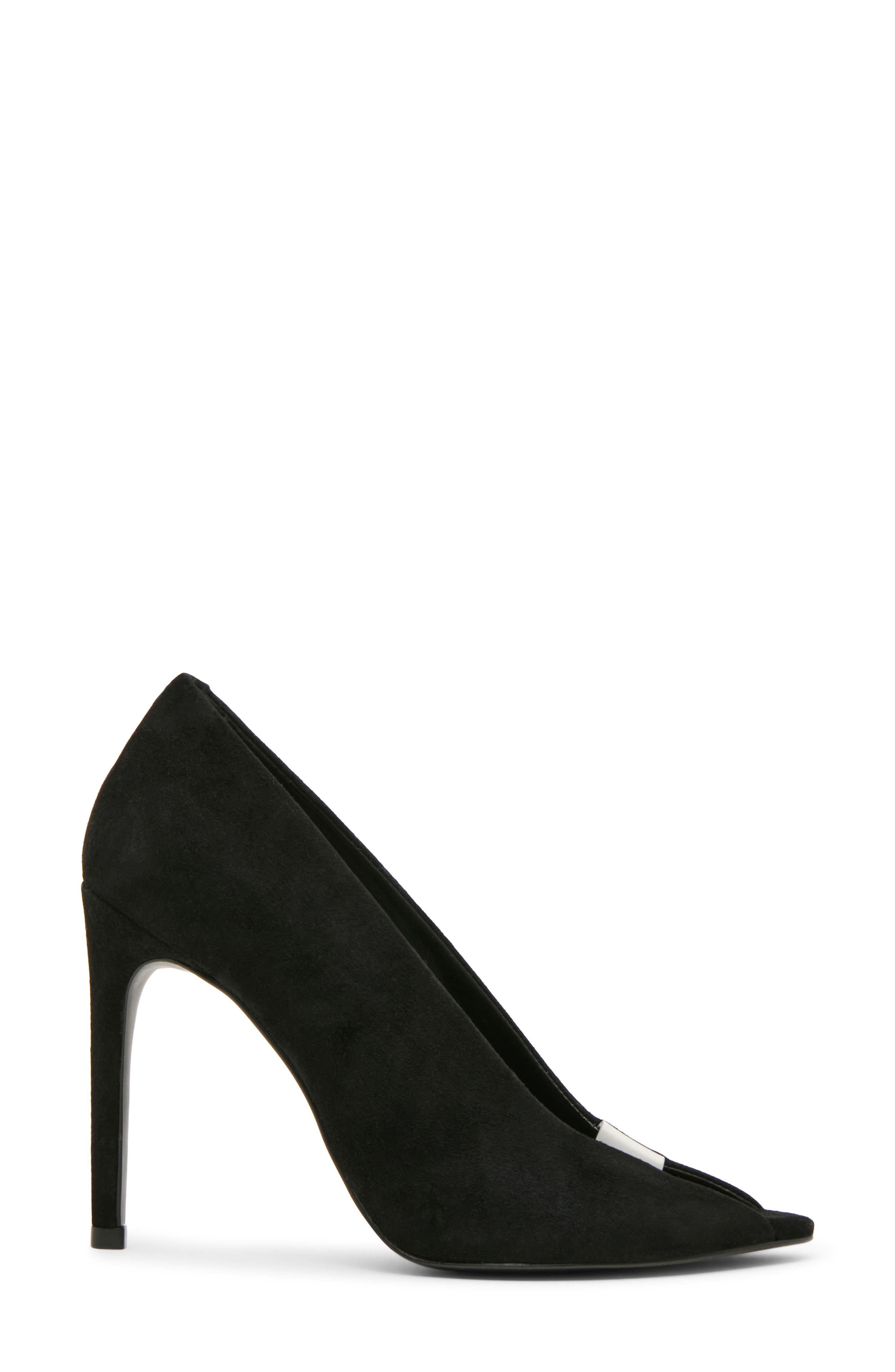 Santino Peep Toe Pump, Alternate, color, BLACK SUEDE