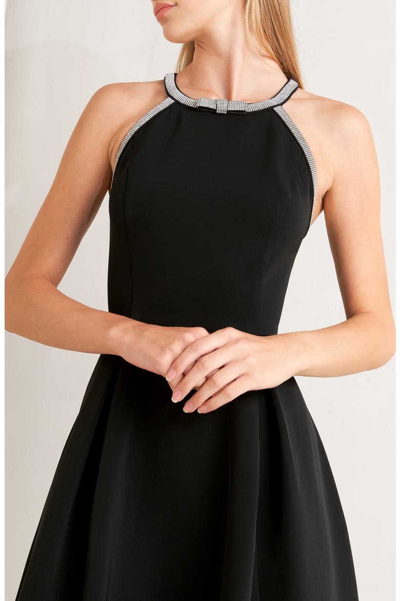 Rhinestone Sleeveless Midi Dress, Alternate, color, BLACK