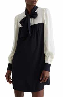 Cam Tie-Neck Shift Dress
