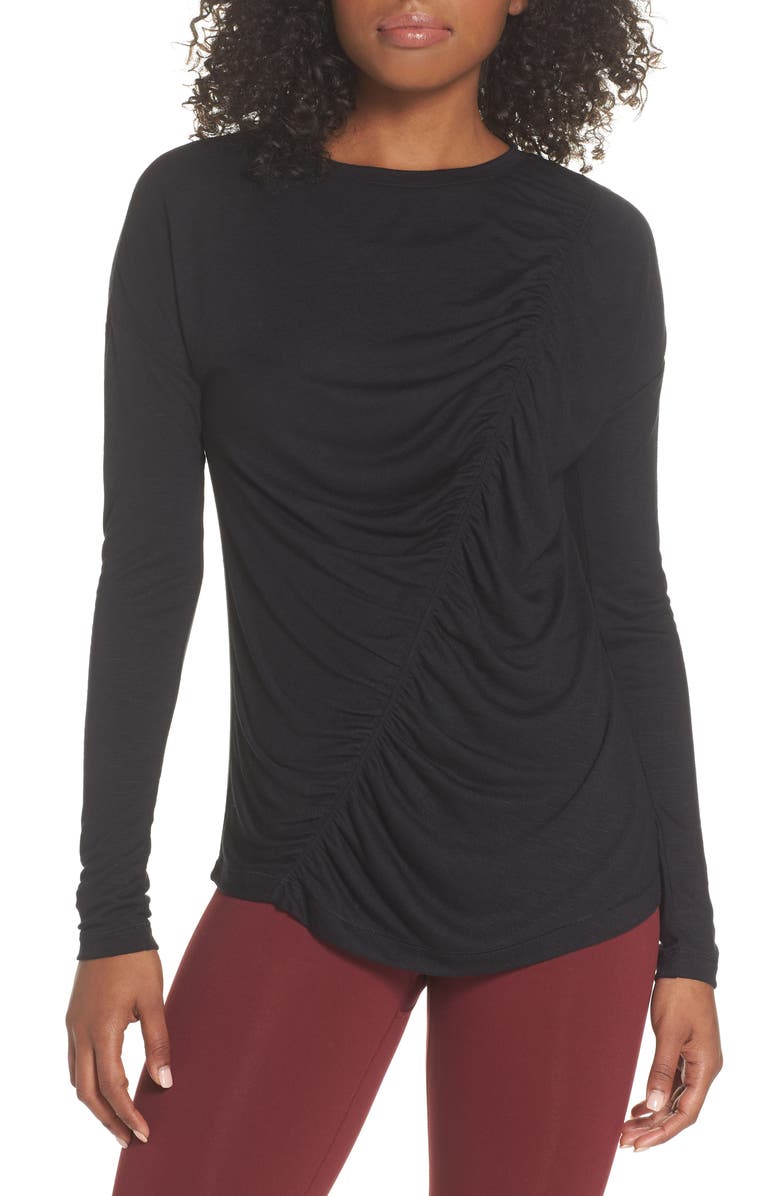 Zella So Graceful Ruched Tee, Main, color, 
