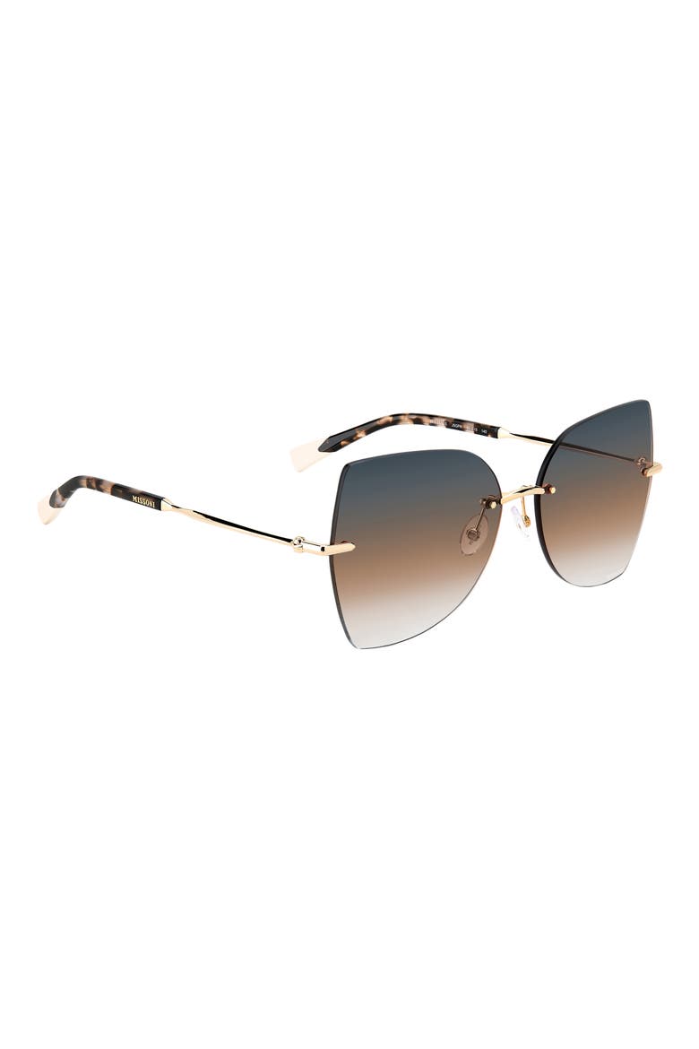 56mm Gradient Cat Eye Sunglasses, Alternate, color, GOLD/ GRAY BROWN