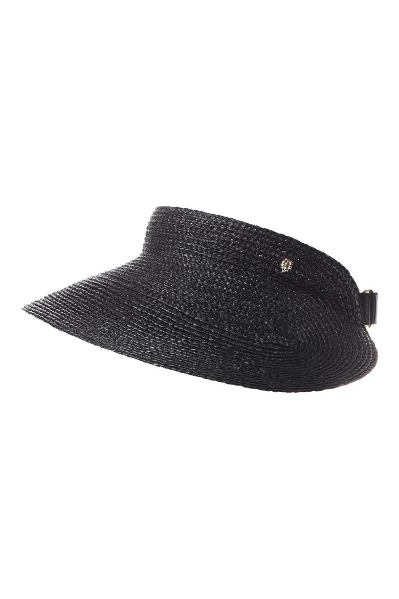 Woven Raffia Visor, Main, color, CHARCOAL