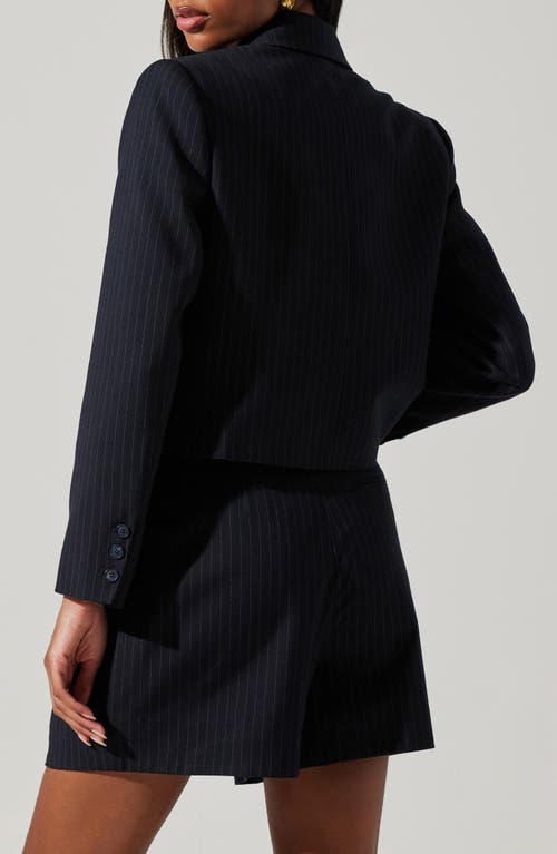 Astr The Label Preston Pinstripe Blazer In Black