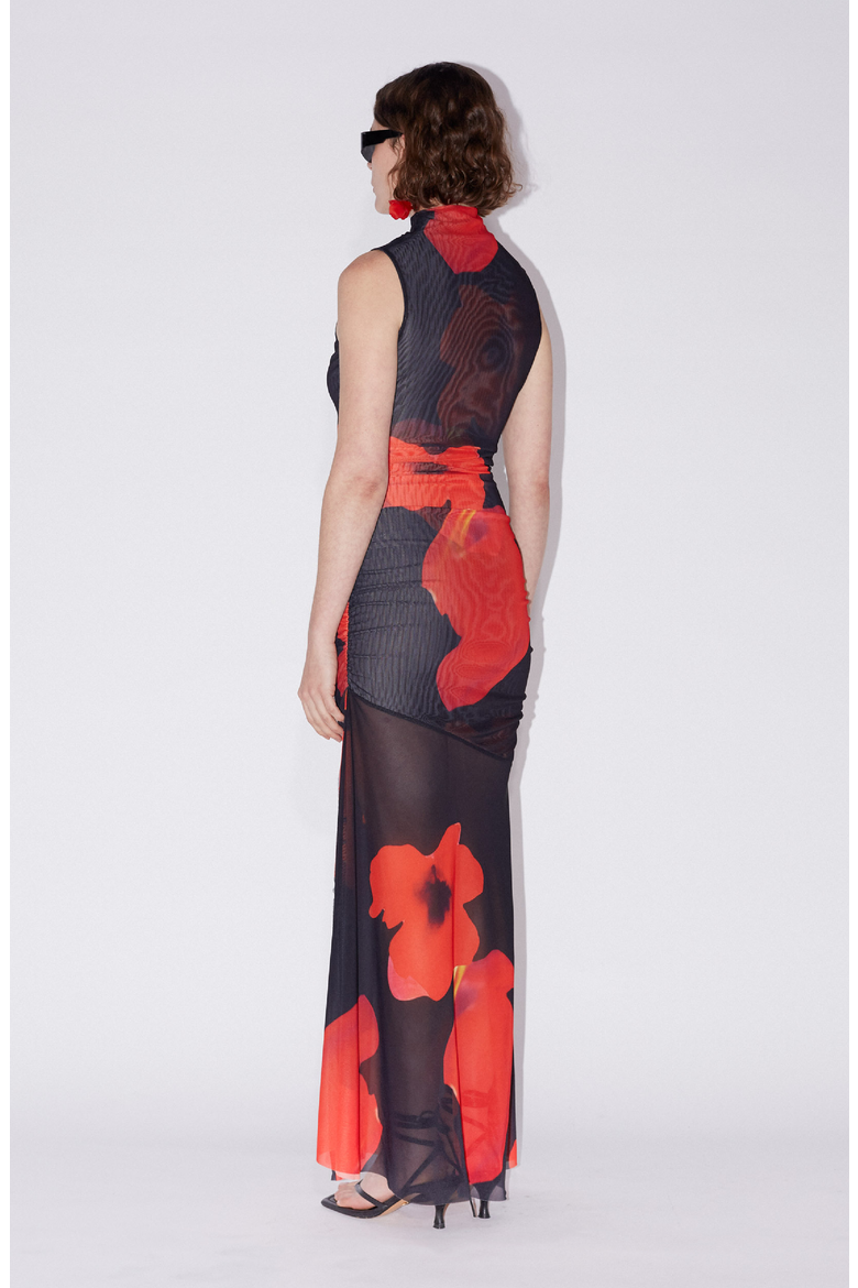 floral transparent mesh dress Romantic Floral Mesh Slip Maxi Dress  CHINASQUAD