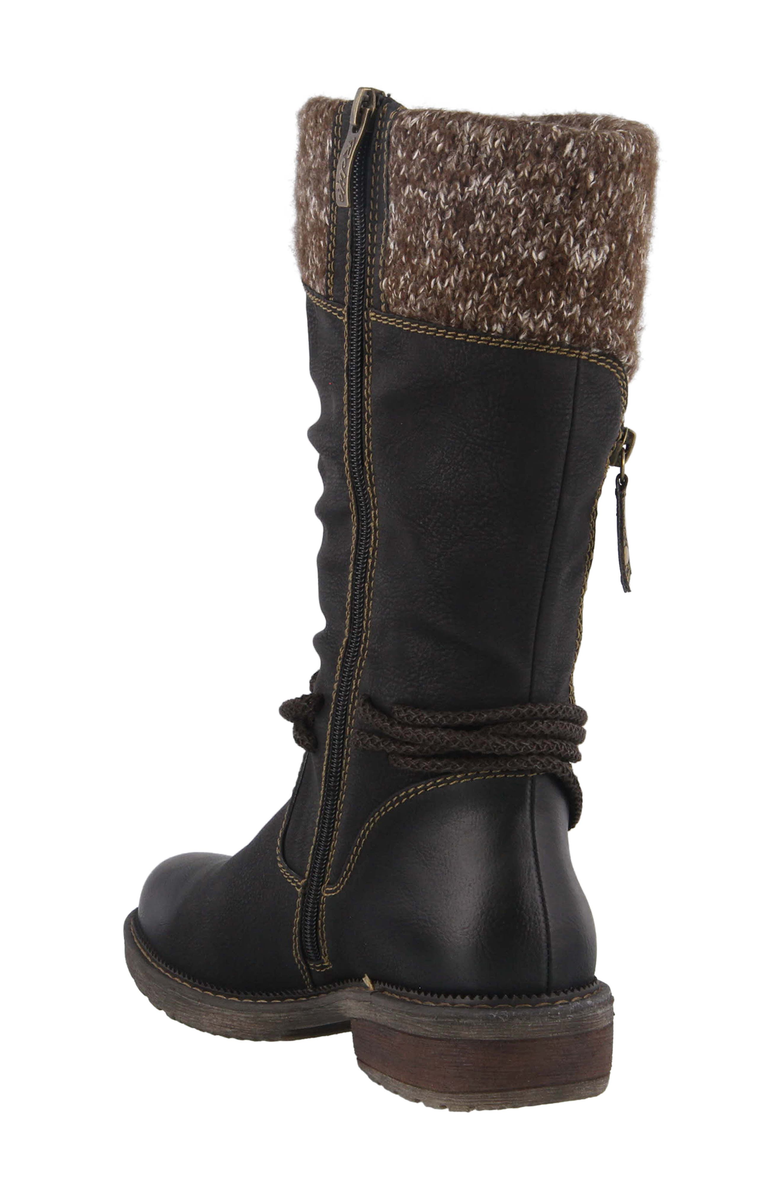 Spring Step Acaphine Water Resistant Boot, Alternate, color, Black Faux Leather