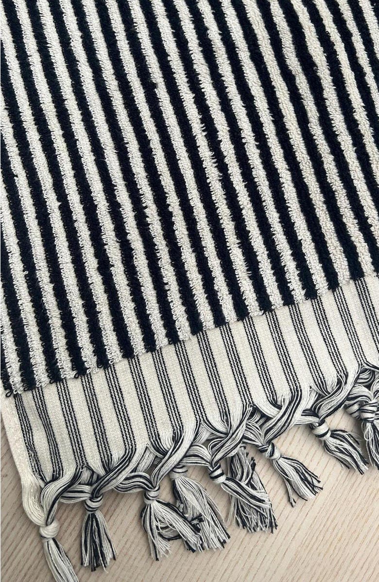 Olive & Linen Striped Terry Bath Towel, Alternate, color, 