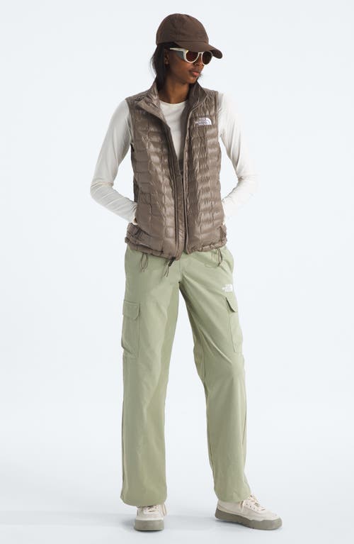 The North Face Thermoball Windproof Water Repellent Packable Quilted Vest In Brown