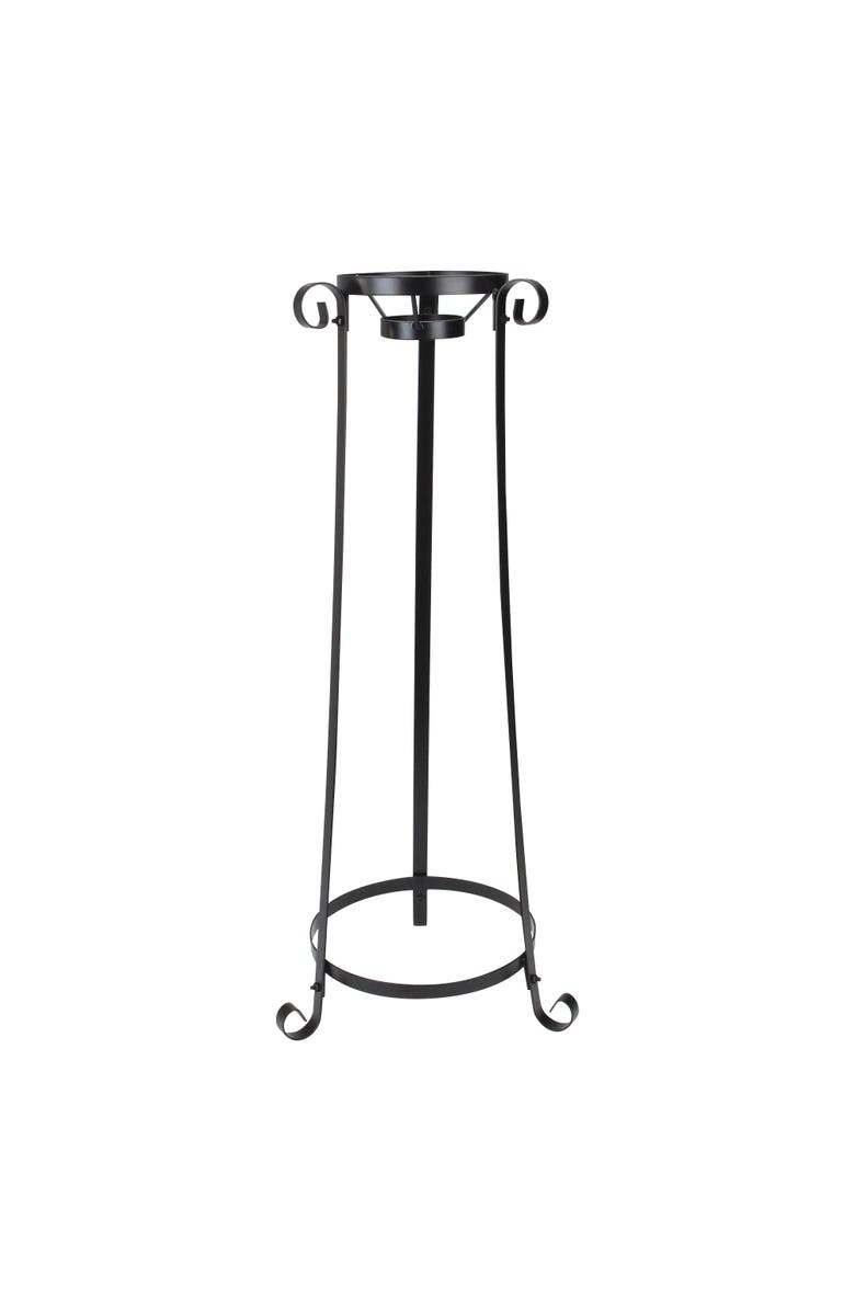 Northlight 23.75" Black Standing Tower Garden Gazing Ball Outdoor Patio Stand, Main, color,