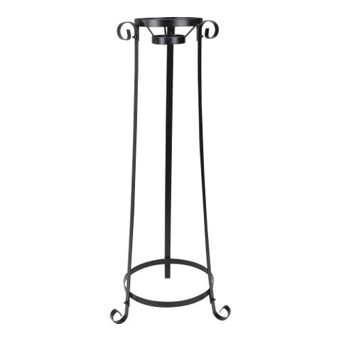 23.75" Black Standing Tower Garden Gazing Ball Outdoor Patio Stand