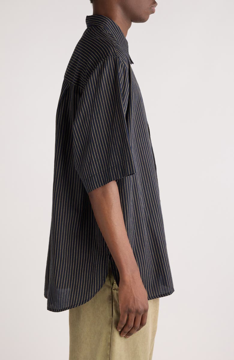 Isabel Marant Labilio Stripe Cotton Button-Up Shirt, Alternate, color, 