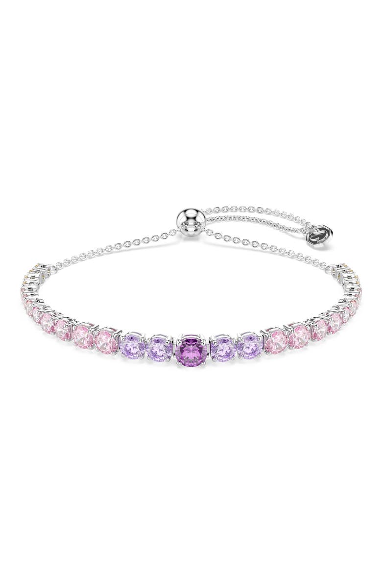 Matrix Crystal Slider Bracelet, Main, color, SILVER/ MULTI