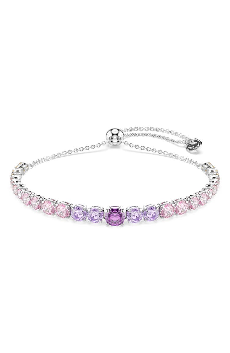 Swarovski Matrix Crystal Slider Bracelet, Main, color, Silver/ Multi