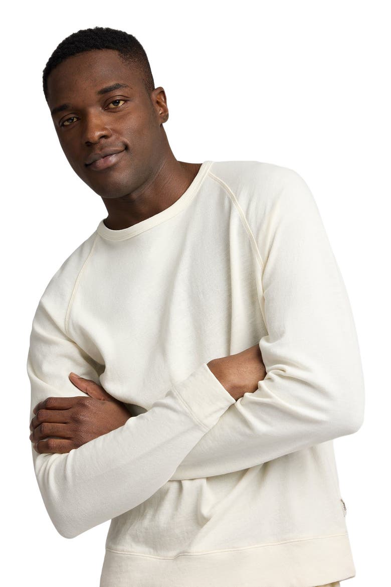 Slub Terry Crewneck Sweater, Alternate, color, Egret