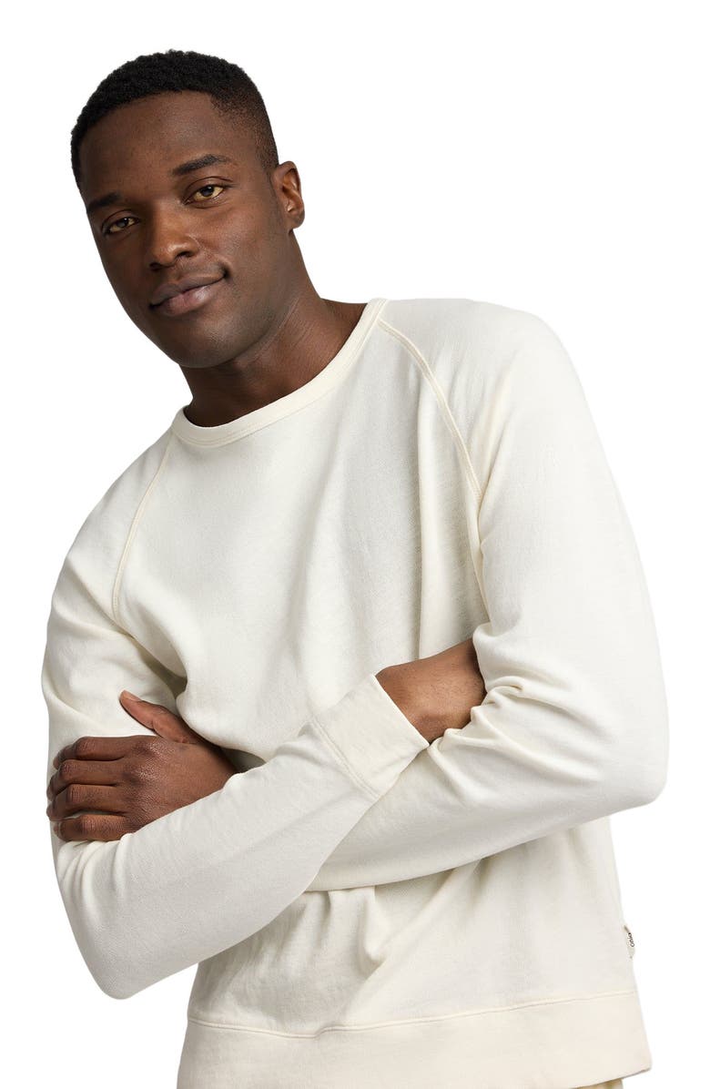 Onia Slub Terry Crewneck Sweater, Alternate, color, Egret