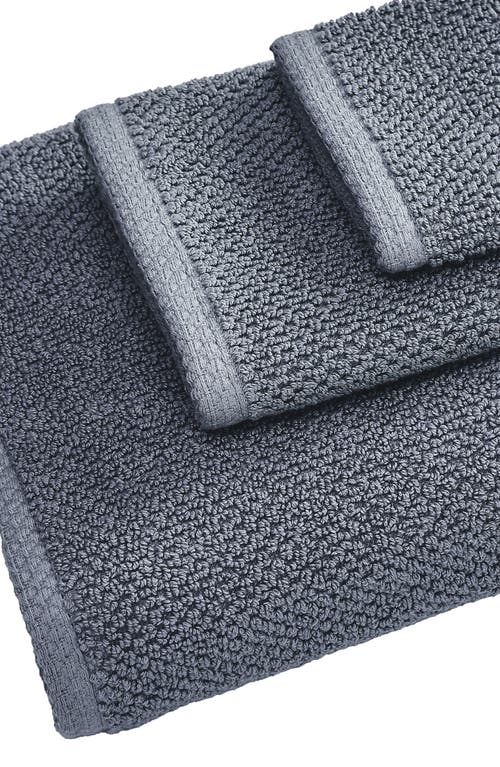 Woven & Weft Cotton 6-piece Textured Towel Set In Chambray Blue