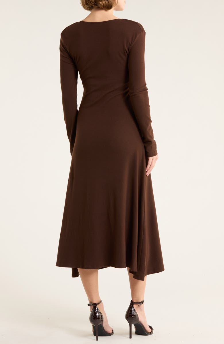 FRNCH High Winter Long Sleeve Dress, Alternate, color, Chocolate