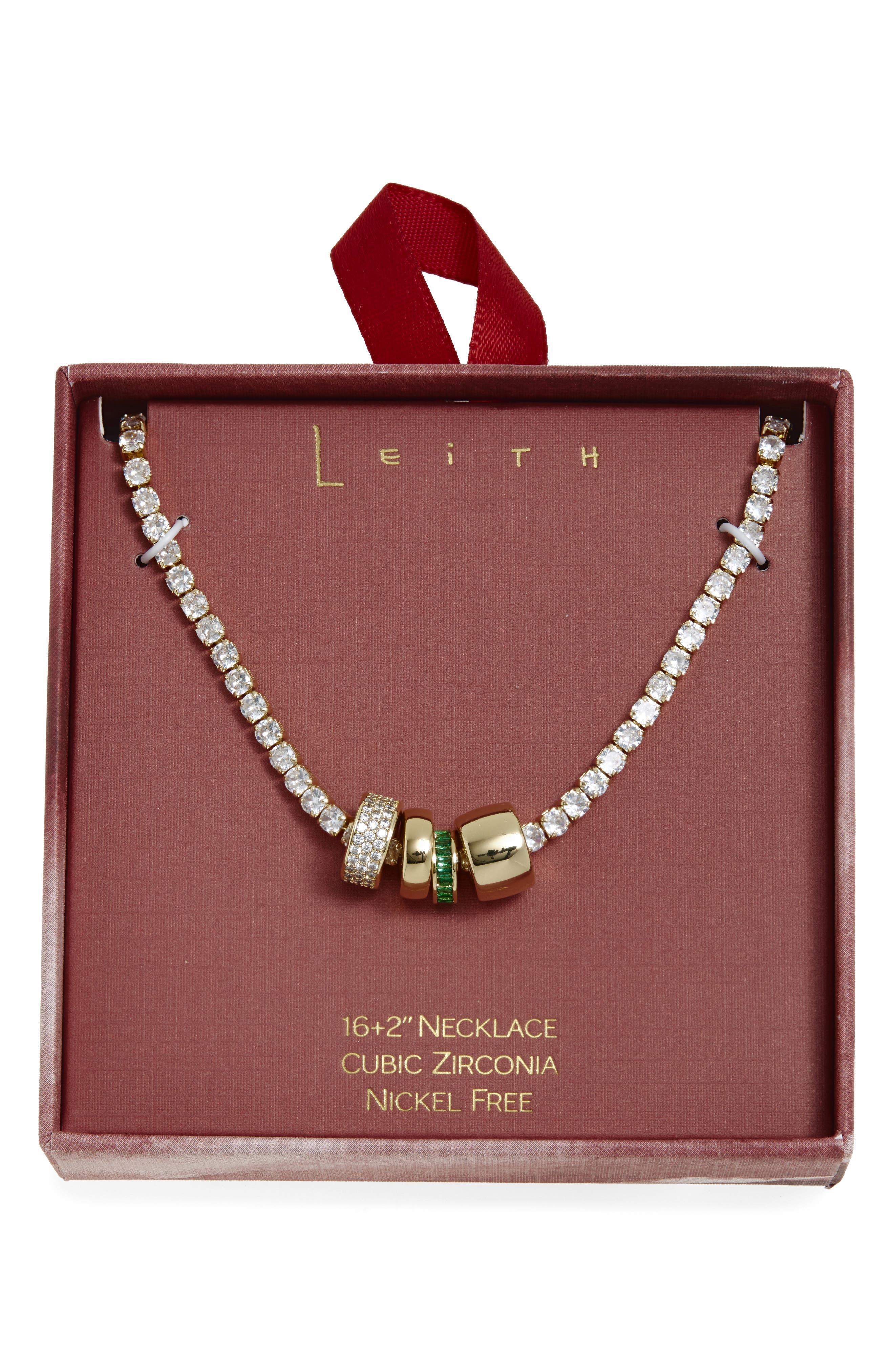 Leith Cubic Zirconia Rondelle Tennis Necklace