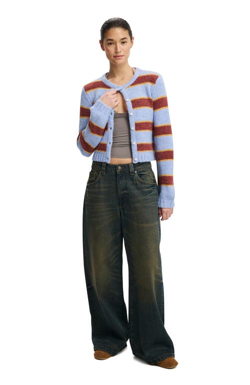 Cotton On Luxe Crew Cardigan In Blue