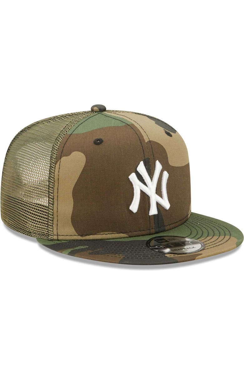 New Era Men's New Era Camo New York Yankees Trucker 9FIFTY Snapback Hat, Alternate, color, 