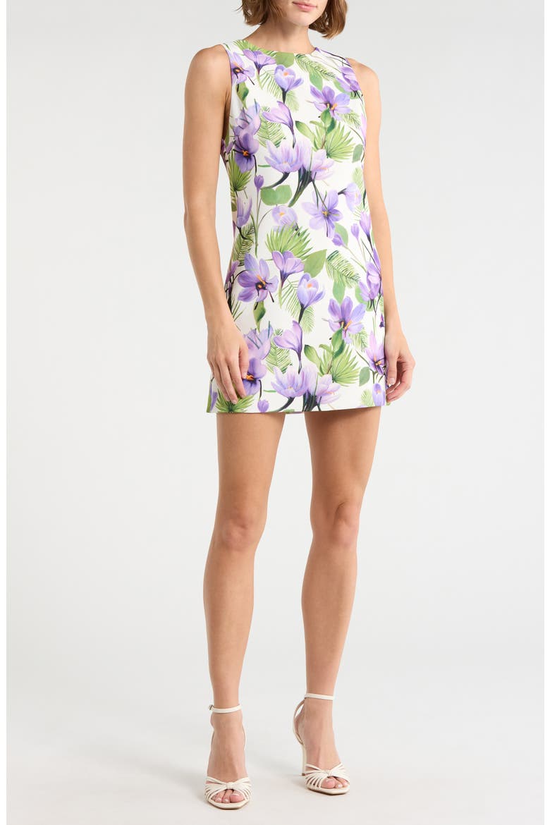 Clyde Floral Sleeveless A-Line Dress, Main, color, FLORAL PALM CREAM