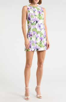 Alice + Olivia Clyde Floral Sleeveless A-Line Dress