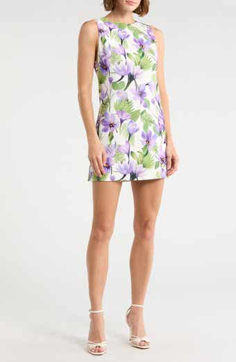 Alice + Olivia Clyde Floral Sleeveless A-Line Dress