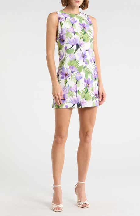 Alice + Olivia Clyde Floral Sleeveless A-Line Dress