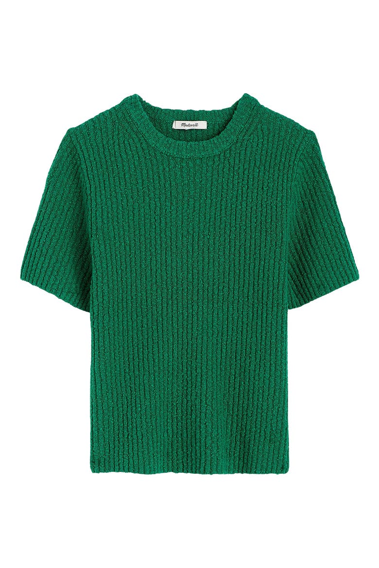 Bouclé Knit Sweater Top, Alternate, color, KELLY GREEN