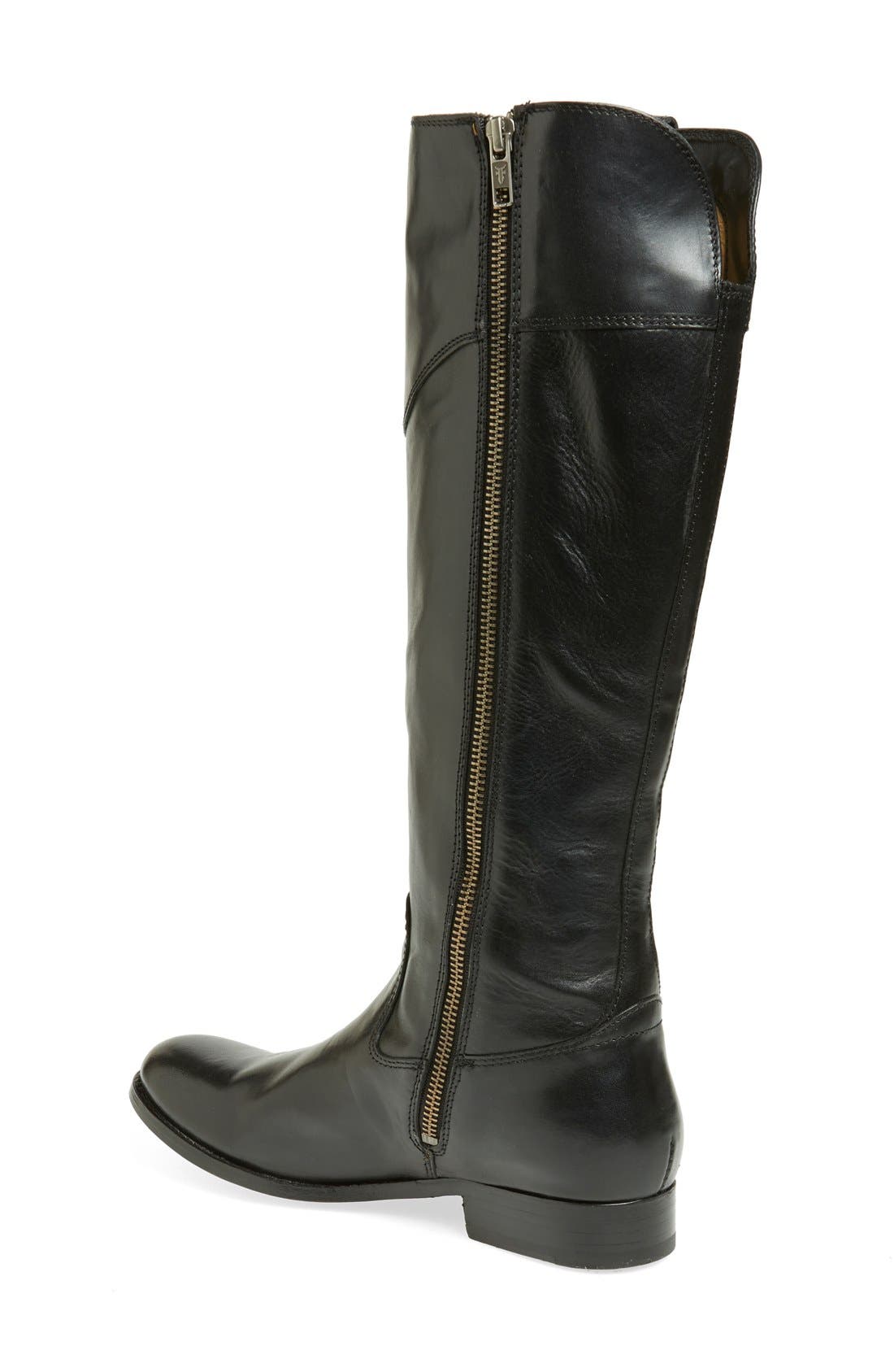 'Melissa Tab' Knee High Boot, Alternate, color, BLACK EXTENDED CALF LEATHER