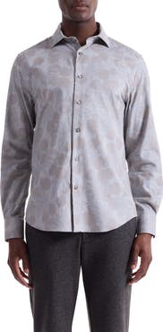 Bugatchi Axel Trim Fit Floral Cotton Button-Up Shirt
