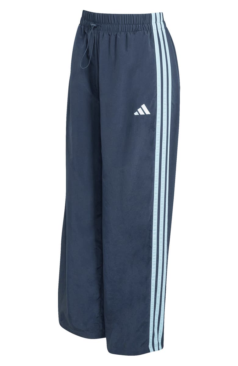 adidas 3-Stripe Wide Leg Track Pants, Alternate, color, Night Navy/ Icey Blue