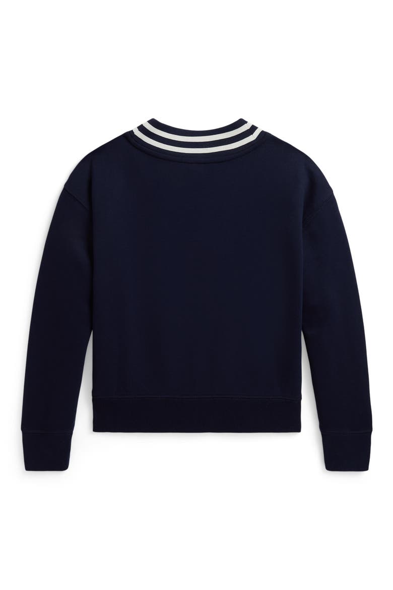 Fleece Knit Cotton Blend Sweatshirt, Alternate, color, NAVY