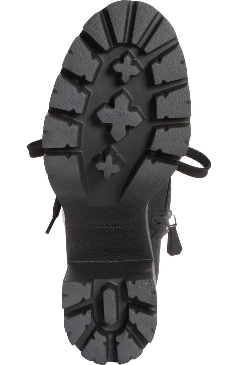 Prada New Brixxen Re-Nylon Combat Boot, Alternate, color, Black