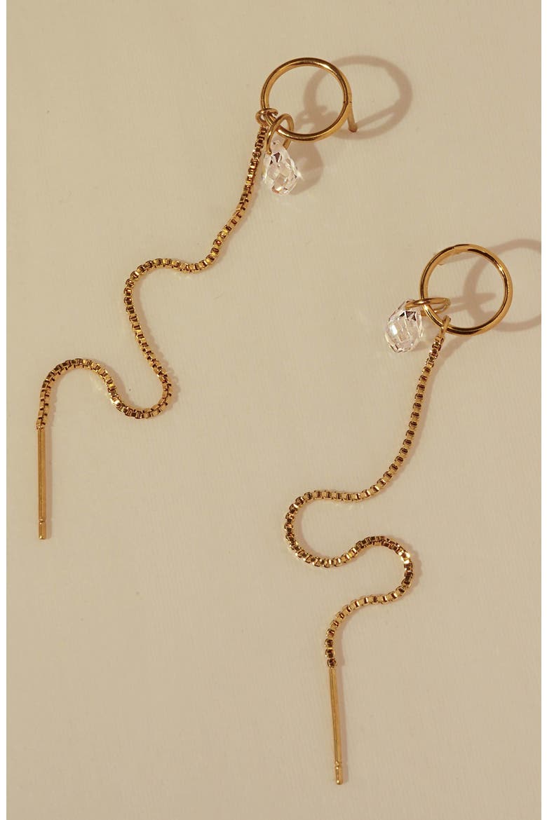 Chaida Threader Earrings, Alternate, color, GOLD