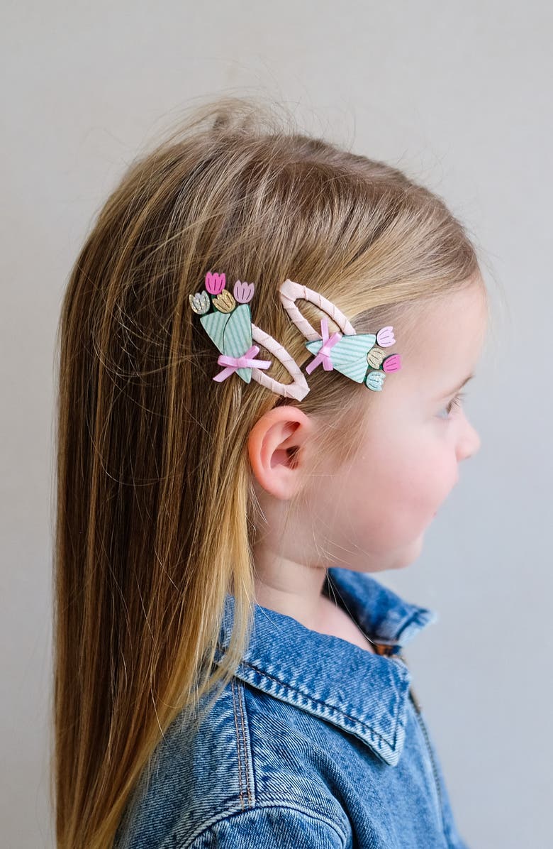 Mimi & Lula Kids' Bouquet 2-Pack Hair Clips, Alternate, color, Pink