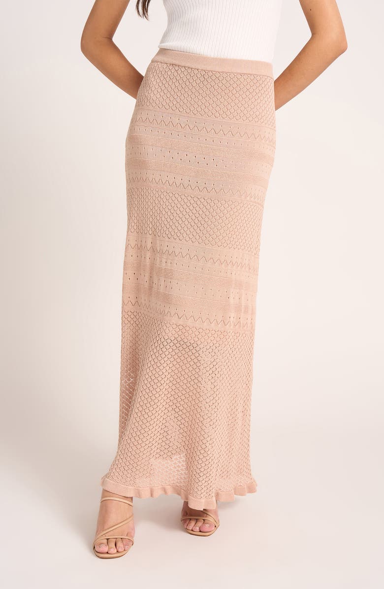 matty m. Belle Pointelle Maxi Skirt, Alternate, color, 