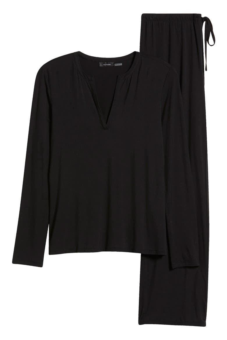 Feathers Elements Pajamas, Alternate, color, BLACK