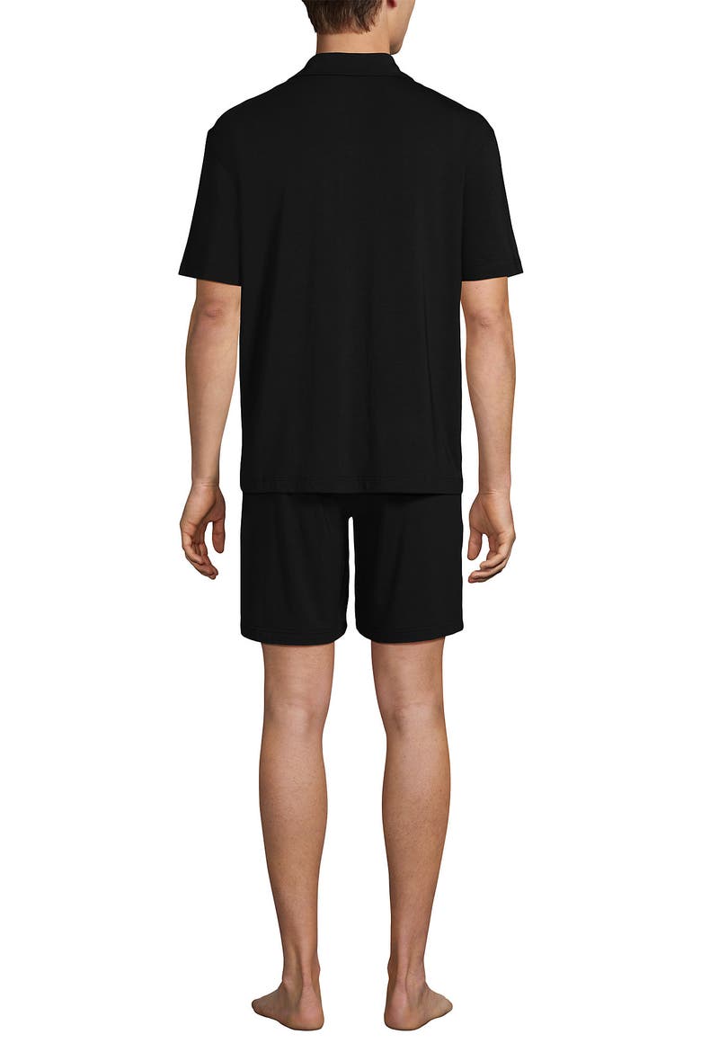 Short Sleeve Cooling Knit Short Set, Alternate, color, Black