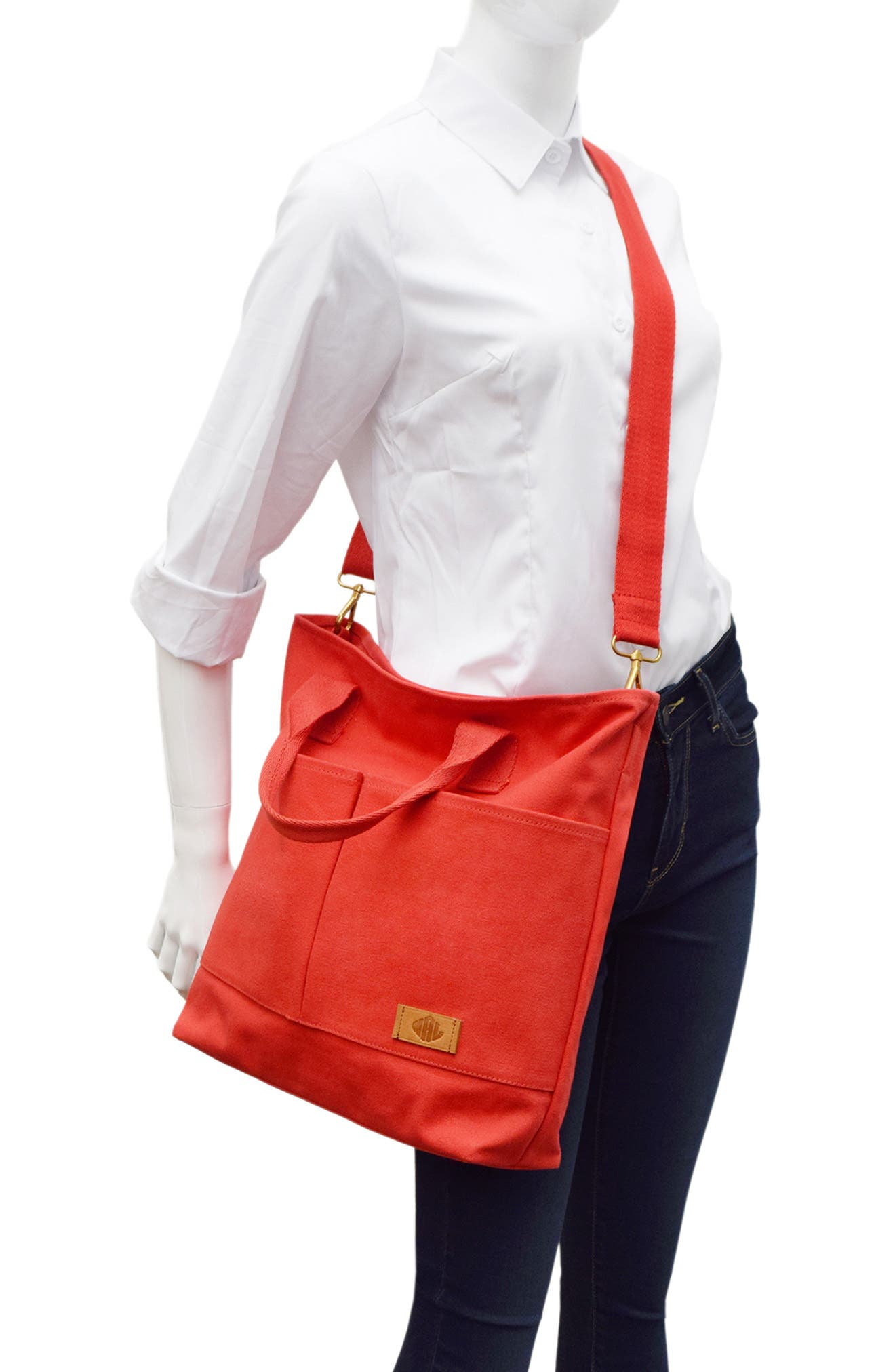 Ayla Canvas Tote, Alternate, color, CHILI