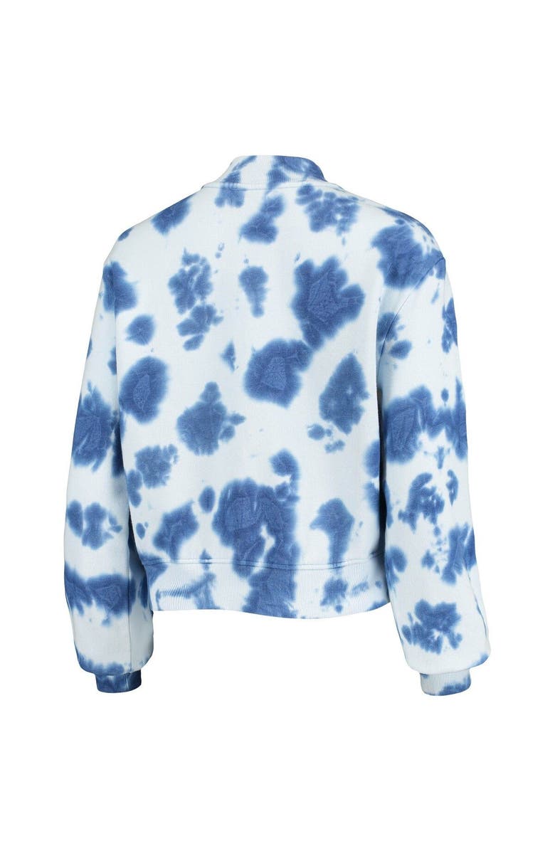 Junk Food Women's Junk Food College Navy Seattle Seahawks Tie-Dye Cropped Pullover Sweatshirt, Alternate, color, 