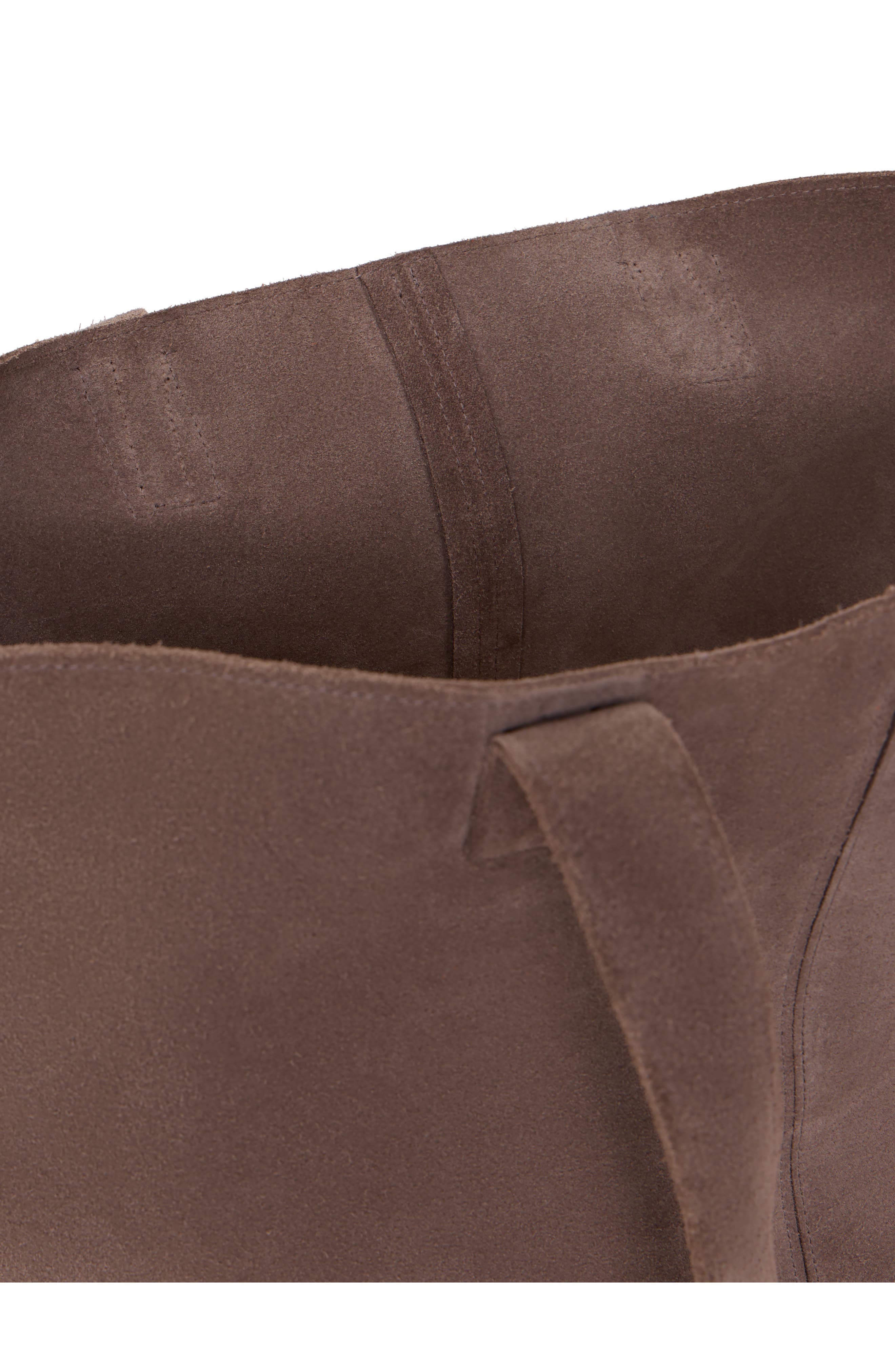 Akris Medium AI Suede Convertible Shoulder Tote, Alternate, color, Taupe