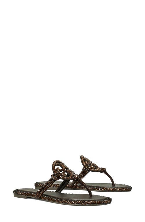 Tory Burch Miller Knotted Crystal Sandals Cocoa In Brown