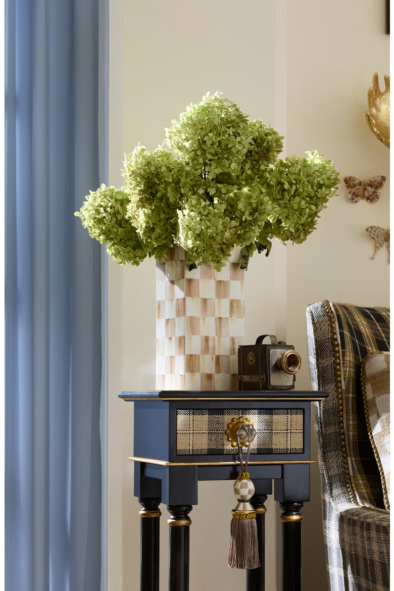 Mocha Check Pillar Vase, Alternate, color, MOCHA