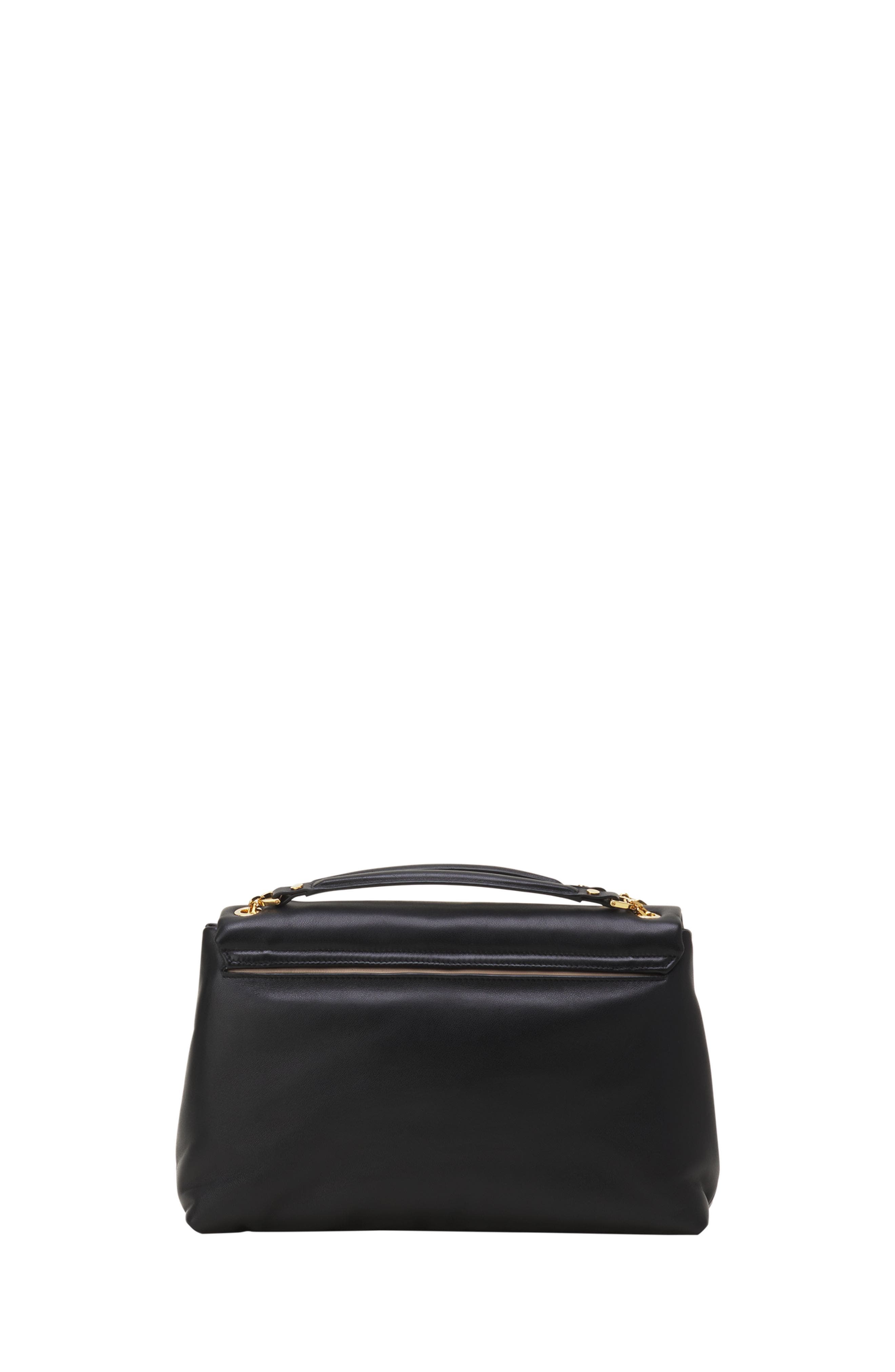 Lanvin Concerto Arpège Soft Leather Bag, Alternate, color, Black