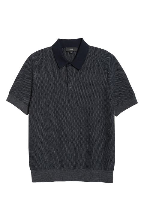 Geometric Jacquard Polo Sweater